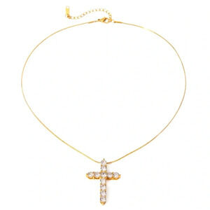 Selena Cross 18K Gold Stainless Steel Waterproof Necklace